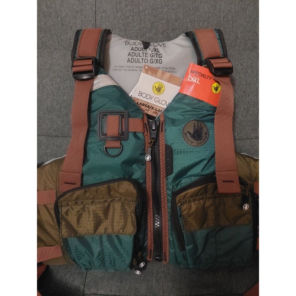 Body Glove Adult Fishing and Paddling Vest Size L/XL, Green Brand New With Tags - Picture 2 of 8